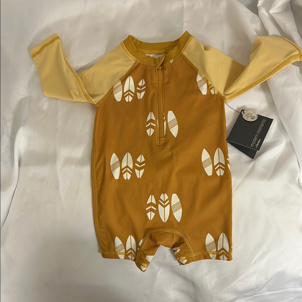 Gerber Yellow and Cream One Piece Swimwear